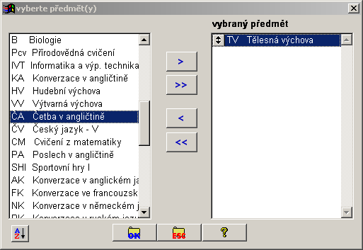 Dialog výběru více objektů